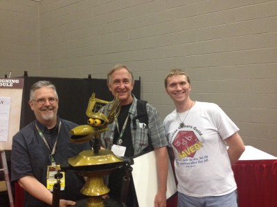 Me with Trace Beaulieu and his original Crow T. Robot puppet.